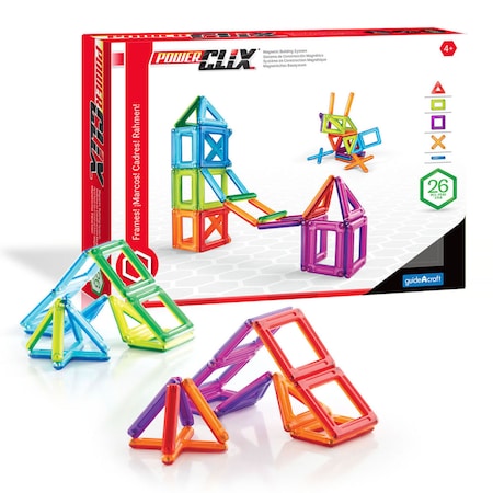 Guidecraft PowerClix Frames, Magnetic Building Set, 26 Pieces G9199